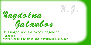 magdolna galambos business card